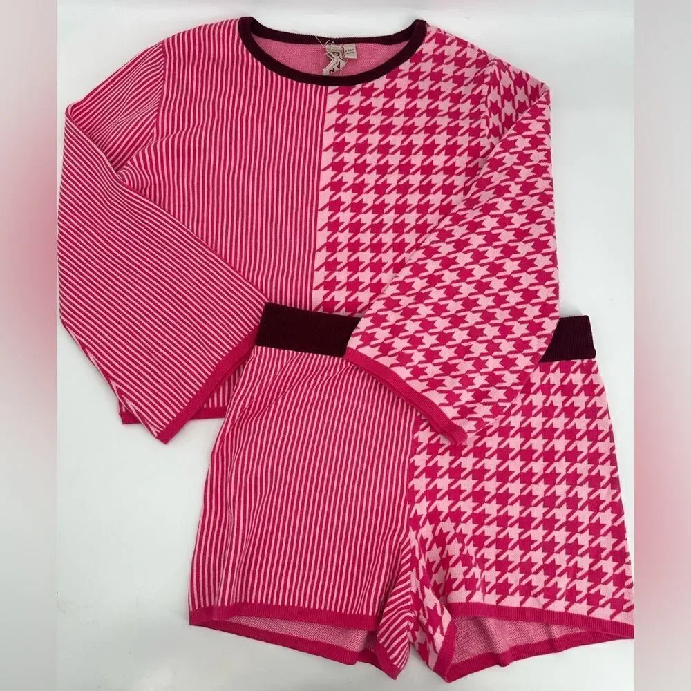 Anthropologie Dolan Left Coast 2 Piece Sierra Lounge Set Raspberry Pink